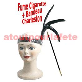Bandeau + fume cigarette,Charleston,