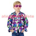 Chemise bleu à fleurs enfant