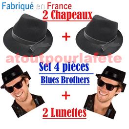 Set Blues Brothers adulte (4 pièces) Set Blues Brothers adulte (4 pièces)