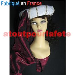 Coiffe médiévale, Moyen Age, Tambourin (coiffe Moyen-age) Coiffe médiévale, Moyen Age, Tambourin (coiffe Moyen-age)