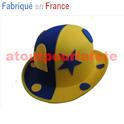 Chapeau Melon couleur "Magic Circus" adulte  2 Tons bordé T57/T59