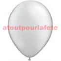 Sac de 100 ballons Gris Argent, Ø 30cm