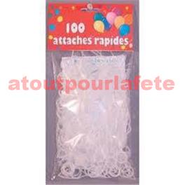 Attache rapide en plastique pour ballons (sachet de 100) Attache rapide en plastique pour ballons (sachet de 100)