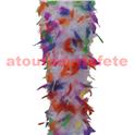 Boa en plumes 2 tons blanc et multicolore 60 grs