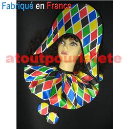 Set Arlequin (Coiffe + Col+ pompons (2) Set Arlequin (Coiffe + Col+ pompons (2)