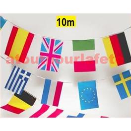 Guirlande plastique rectangulaire 0,20X0,30 en 10m, 27 Pays Européens + 1 CEE