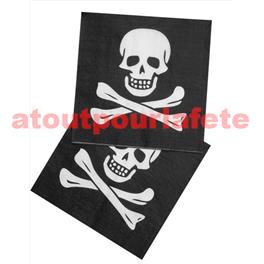 Lot de 12 serviettes "Pirate" 33X33cms