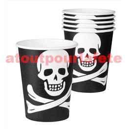 Lot de 6 gobelets "Pirate" 25cl Lot de 6 gobelets "Pirate" 25cl