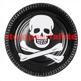 Lot de 6 assiettes "Pirate" 23cms Lot de 6 assiettes "Pirate" 23cms