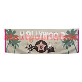 Bannière de décoration Hollywood,Star,Show biz, 220cm X 74cm