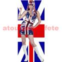 Robe "British Girl" Miss England, Drapeau Grande Bretagne UK (TU)