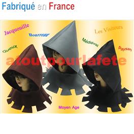 Cagoule Noire, Coiffe de Bourreau, Paysan, Gueux, Moyen Age