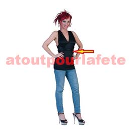 Caraco Noir, Haut pour Sorcière, Pirate, d'Halloween, Disco Caraco Noir, Haut pour Sorcière, Pirate, d'Halloween, Disco