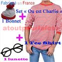 Set Ou est Charlie "Chapeau+Tee Shirt+Lunette", Dessin Animé, Série,