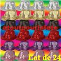 Lot de 24 Borsalino Disco Sequin Paillettes 6 coloris assortis