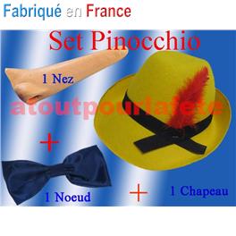 Set Pinocchio adulte Chapeau (feutre)+ Nez Set Pinocchio adulte Chapeau (feutre)+ Nez