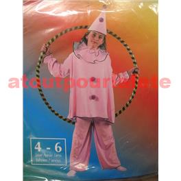 Costume de Pierrot rose 4/6 ans Costume de Pierrot rose 4/6 ans
