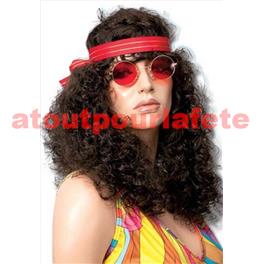 Perruque Hippie (rousse frisée longue avec bandeau