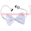 Noeud papillon blanc pour deguisement mariage cérémonie, conscrits