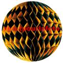 Boule de décoration festonnée 28.5cm Orange/Noir