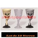 Lot de 12 Verres Tête de Mort