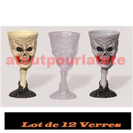 Lot de 12 Verres Tête de Mort