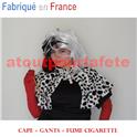 Set Cruella d'Enfer (Cape d'Epaule+Gants+Fume Cigarette) (F)
