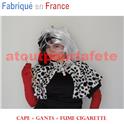 Set de déguisement Cruella d'Enfer (Cape d'Epaule+Gants+fume cigarette)