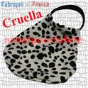 Sac à mains Cruella d' Enfer en peau de Dalmatien (factice)