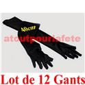 Lot de 12 paires de Gants long Noir 40cm