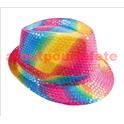 Chapeau Borsalino Sequins paillettes Arc en Ciel - Rainbow