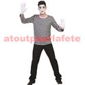 Tee Shirt adulte "Mime Marceau" rayé blanc-noir