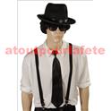 Cravate noire de Blues Brothers, Gangster, Mafieux,Chauffeur (Tissu)