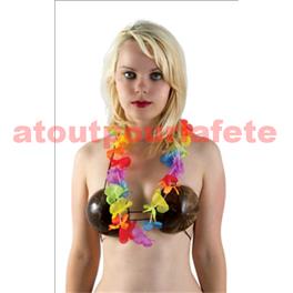 Collier de fleurs Hawaïen multicolore (Tissu) Collier de fleurs Hawaïen multicolore (Tissu)