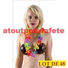 Collier de fleurs Hawaïen multicolore (Tissu) Collier de fleurs Hawaïen multicolore (Tissu)