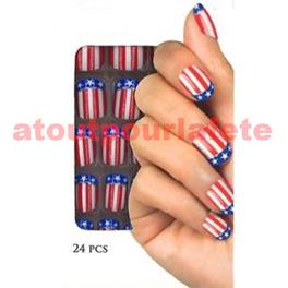 Set de 24 Faux ongles Usa Set de 24 Faux ongles Usa