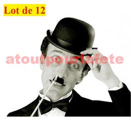 Lot de 12 Moustaches de Charlot (carte)