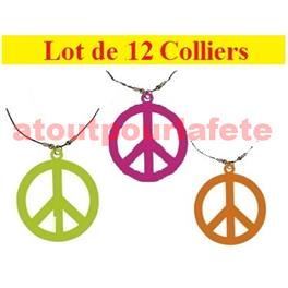 Set de 12 colliers Collier Hippie fluo (3 couleurs)