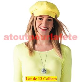 Lot de 12 Colliers Boule disco à facettes 4cms