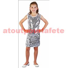 Robe argent disco enfant, 1980, Eighties Robe argent disco enfant, 1980, Eighties