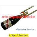 Set Clip double + 2Fontaines pour bouteille de champagne , Whisky, Etc 