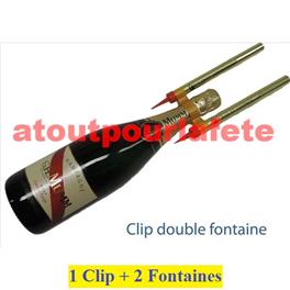 Set Clip double + 2Fontaines pour bouteille de champagne , Whisky, Etc 