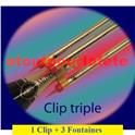 Set Clip triple + 3Fontaines pour bouteille de champagne , Whisky, Etc 