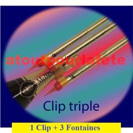 Set Clip triple + 3Fontaines pour bouteille de champagne , Whisky, Etc Set Clip triple + 3Fontaines pour bouteille de champagne , Whisky, Etc