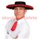 Chapeau espagnol à pompons rouge