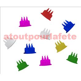 Confettis de table gâteau d'anniversaire - multicolore - 1,5 cm -sachet de 10 gr