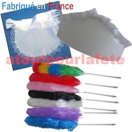 Set Soubrette, Serveuse, Bonne (Chapeau+Tablier+1 Plumeau) Set Soubrette, Serveuse, Bonne (Chapeau+Tablier+1 Plumeau)