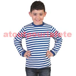 Tee Shirt enfant "Gondolier, Clown rayé bleu blanc