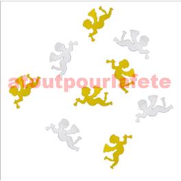 Confettis de table ange - or et argent - 1,6 cm - sachet de 10 gr 