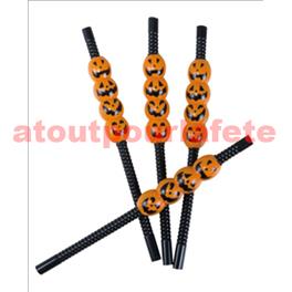 Paille citrouille - sachet de 4